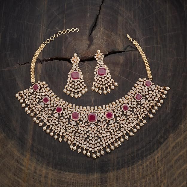 silver queen's necklace jewellery set with earrings silver queen's necklace jewellery set with earrings