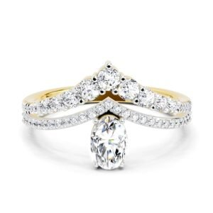 diamond crown ring set for women | 14k gold igi certified fg vs quality diamonds