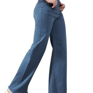 only women mild bootcut fit high rise jeans | flared everyday jeans for women
