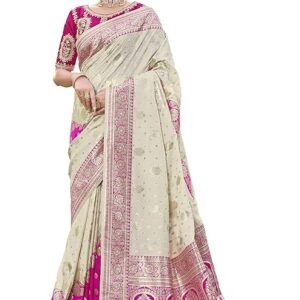 modern woven viscose tissue saree for women with unstitched blouse piece