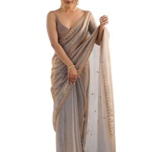 sequinned tissue silk saree